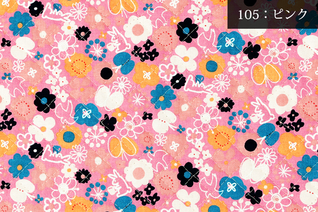 メール便50cmまで 北欧風ストーリー柄 キルティング生地 フラワー 1091 キルティング 生地 キルティング生地 キルト生地 キルト 布 かわいい 北欧 花柄 フラワー柄 うさぎ 幼稚園 レッスンバッグ 入園準備 入学準備 入園入学準備 通園 入園グッズ メール便ok 合成